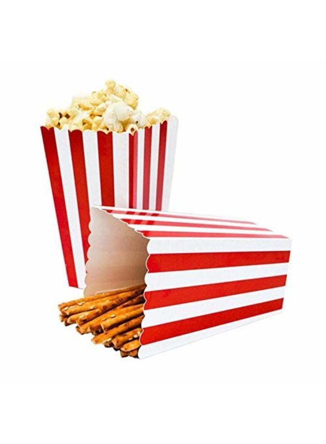 XIEHE 24 Pack Red Striped Popcorn Boxes - Carnival Parties Mini Paper Popcorn and Candy Containers, Party Supplies for Movie Nights - Image 5